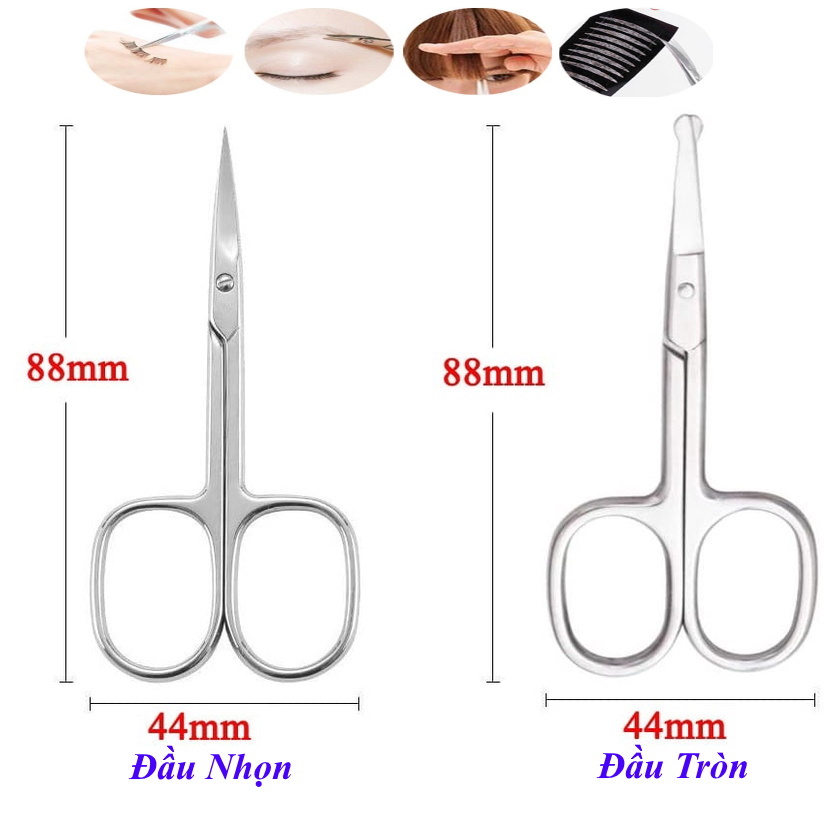 Kéo cắt tỉa lông mày Lông mi Lông mũi Size 9cm Cao cấp, Sắc bén, Nhỏ gọn, An toàn, Tiện lợi, Dễ sử dụng