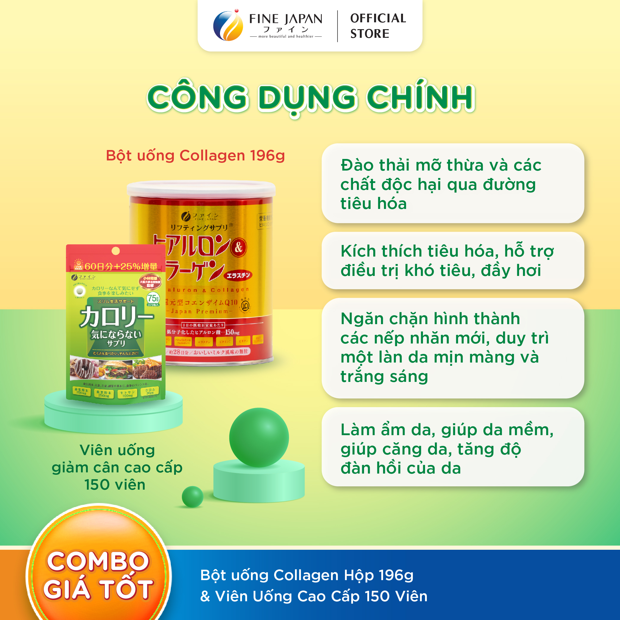 Combo Lấy lại vóc dáng hiệu quả FINE JAPAN