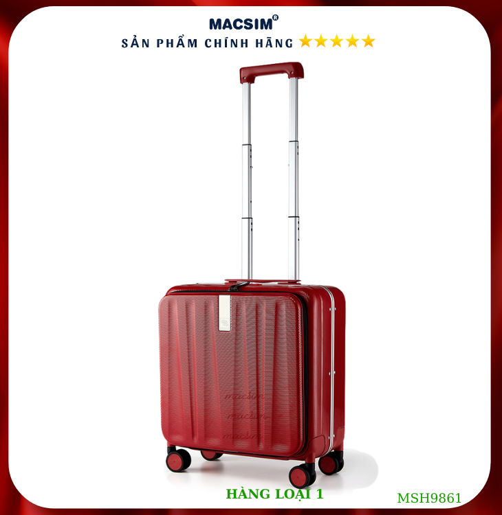 Vali cao cấp Macsim Hanke MSH9861 18 inch màu đỏ - Hàng loại 1