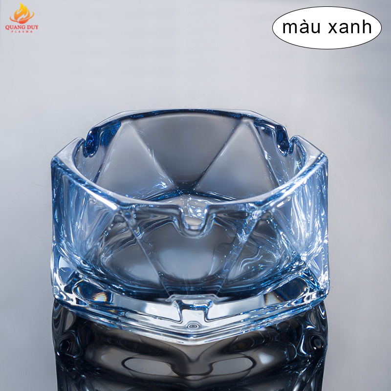 Gạt tàn thủy tinh thiết kế sang trọng hình dạng nét kim cương màu sắc sáng bóng lấp lánh