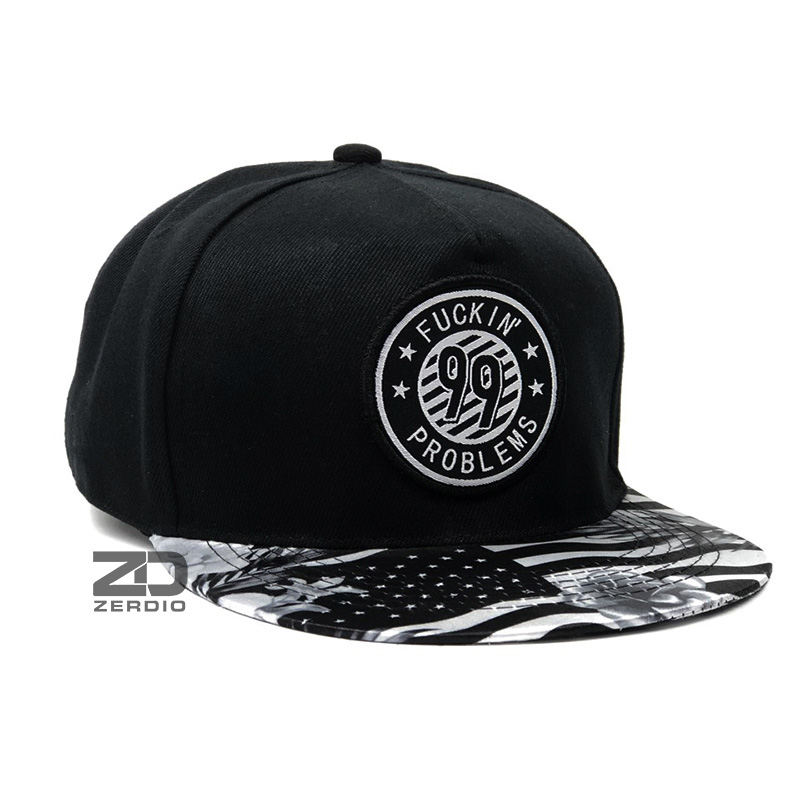 Mũ snapback nam nữ, nón hiphop số 99 mã SN60 màu đen vải kaki cao cấp