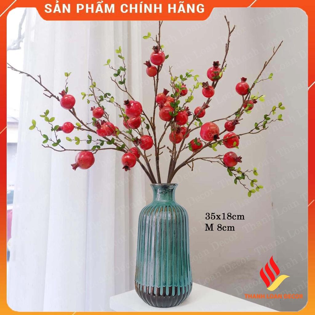 Lọ hoa gốm Bát Tràng cỡ to cao 35 cm - Bình hoa trang trí dáng bình dừa men xanh hỏa biến