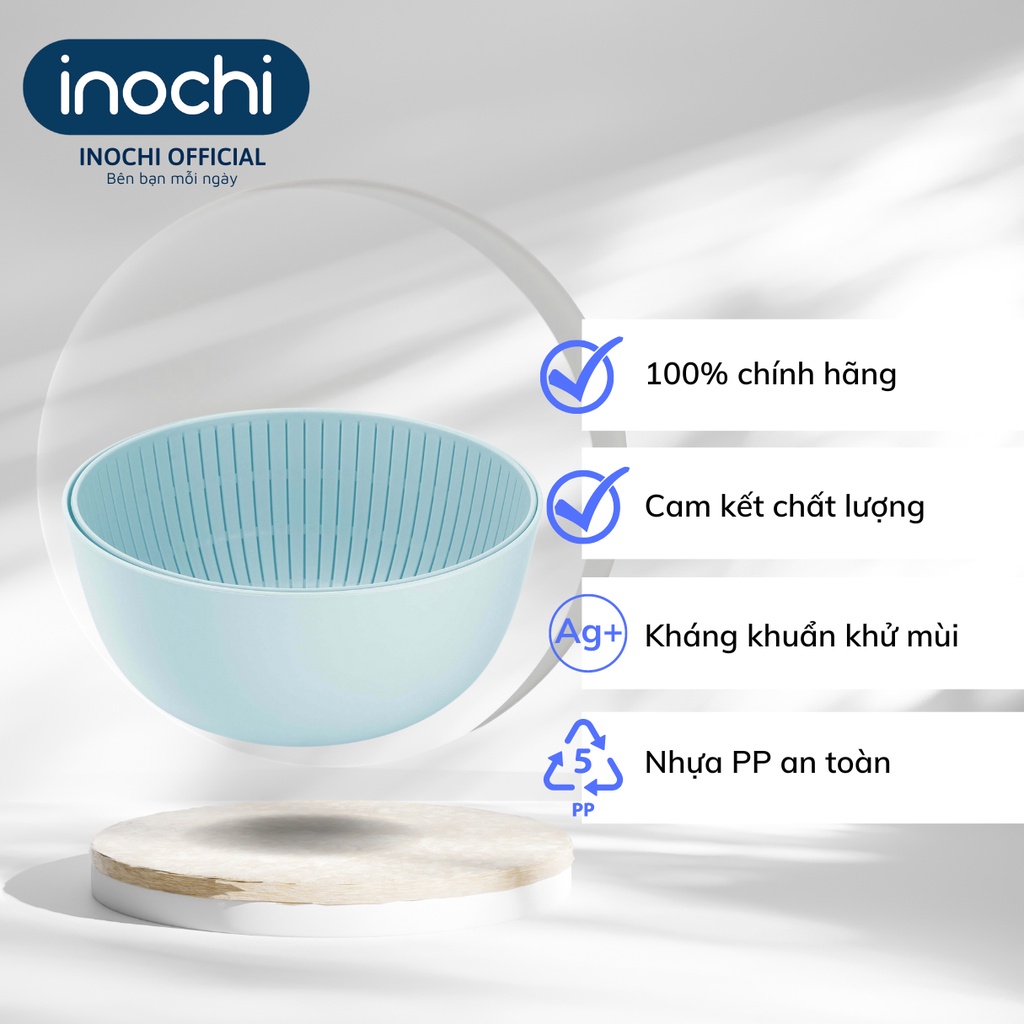 Bộ thau rổ đa năng Yoko 23 cm - Thau đựng thực phẩm, Rổ rửa rau củ quả - Hàng chính hãng INOCHI - Tiêu chuẩn Nhật Bản