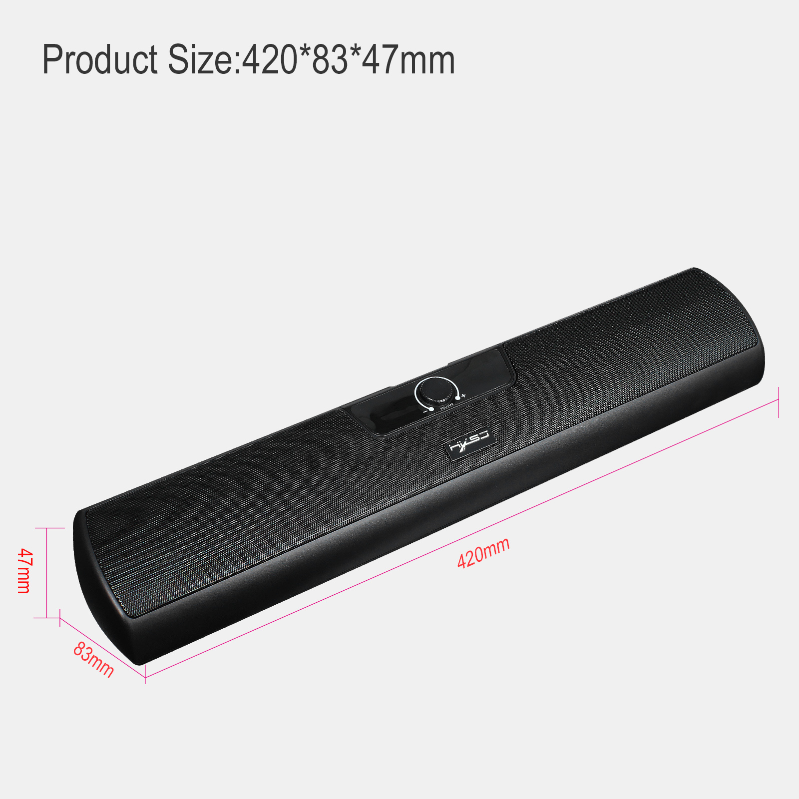 HXSJ Q3 3.5mm Wired Computer Speaker 10W Soundbar Home Theater PC Sound Bar Volume Control USB Powered for TV Laptop