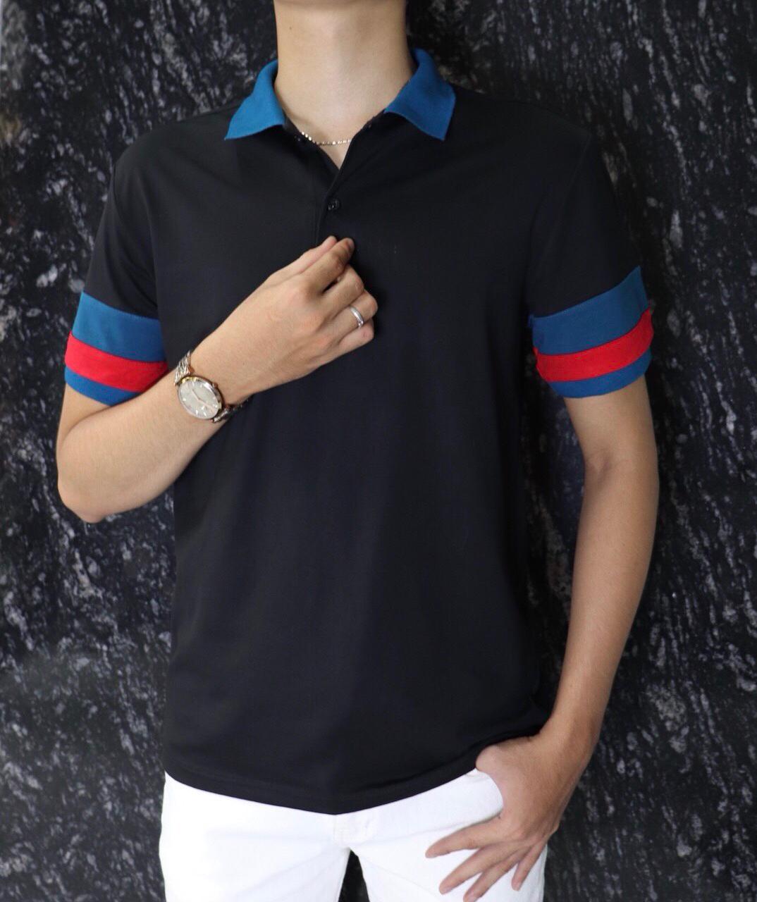 Áo thun nam cổ bẻ vải cotton mịn mát không xù lông
