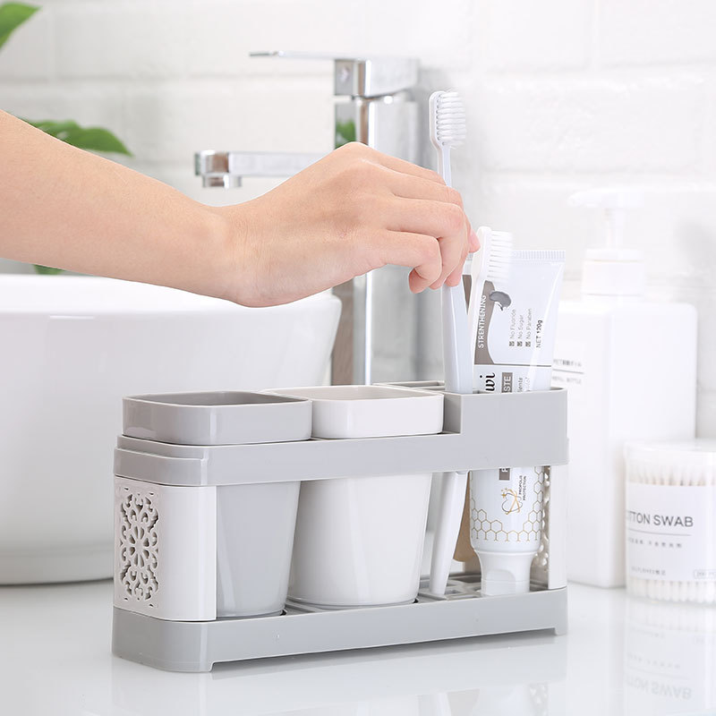 Kệ để bàn đựng 2 ly và bàn chải đánh răng - màu ngẫu nhiên