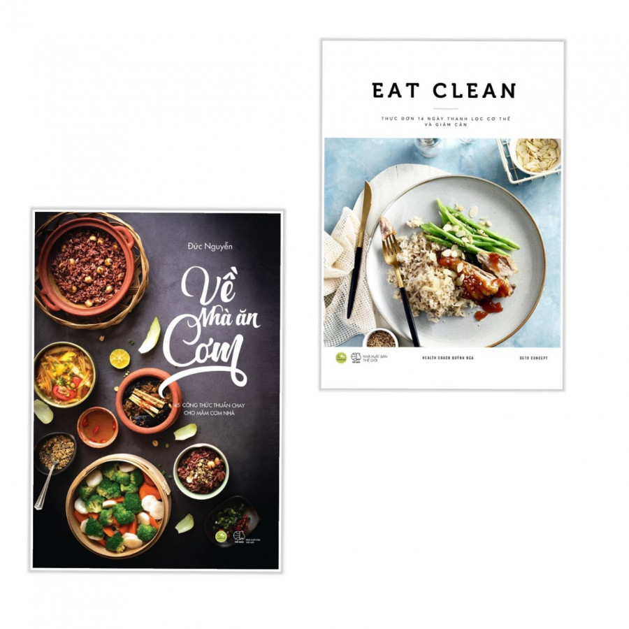 Combo Sách Nấu Ăn - Về Nhà Ăn Cơm + EAT CLEAN Thực Đơn 14 Ngày Thanh Lọc Cơ Thể Và Giảm Cân - (Tặng Kèm Bookmark)