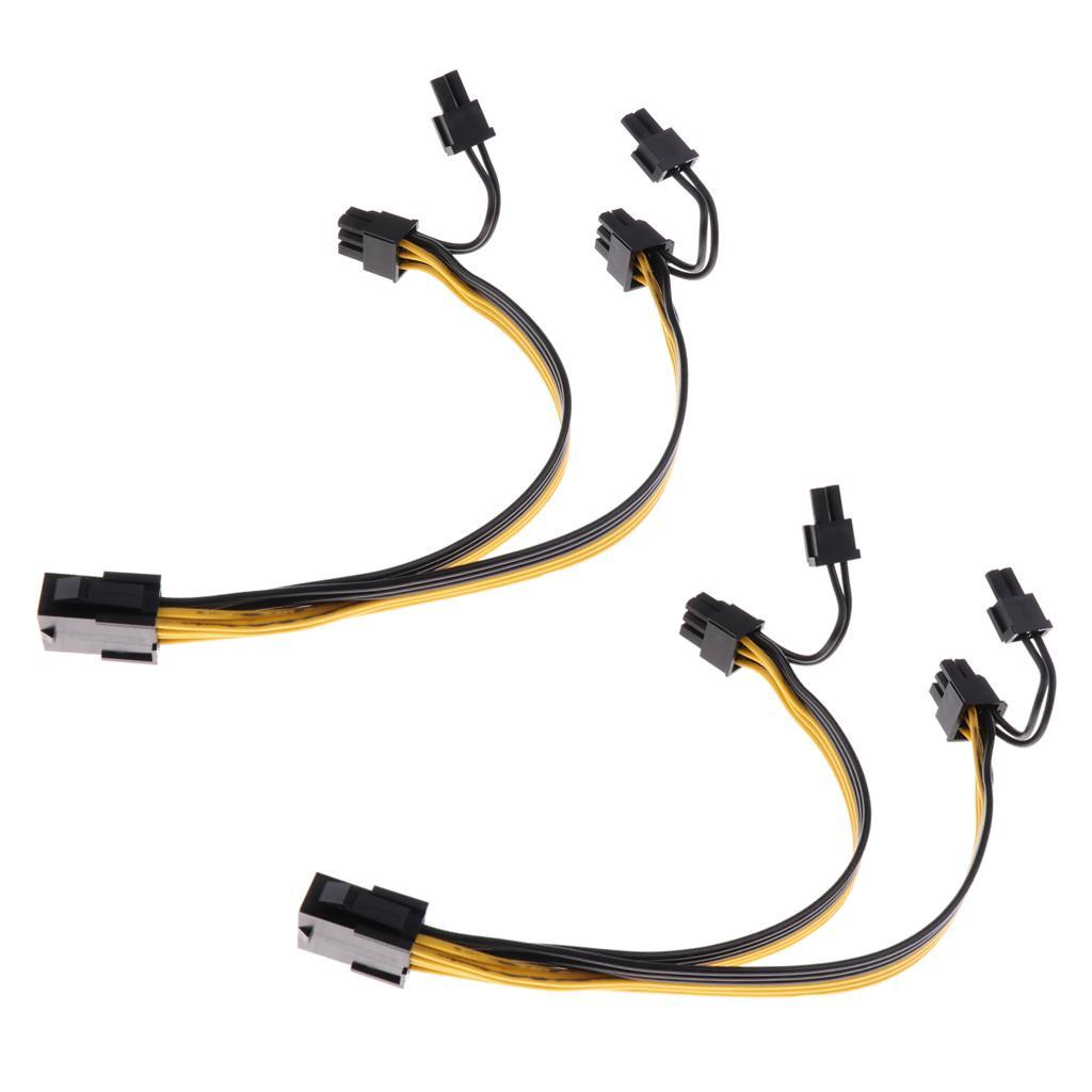 CPU 8-pin Female to Dual PCI-E 8p Male Power Cable for Graphics Card