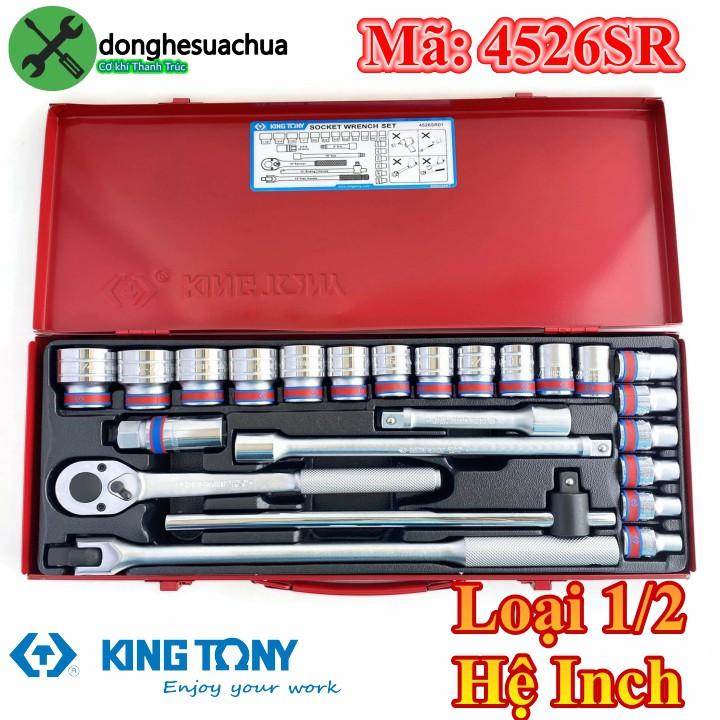 Bộ tuýp hệ inch 1/2 Kingtony 4526SR loại 6 cạnh 24 chi tiết