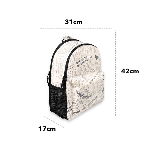 Balo Họa Tiết Báo SAIGON SWAGGER SGS Journal Backpack-Ngăn Chống Sốc Laptop 15'