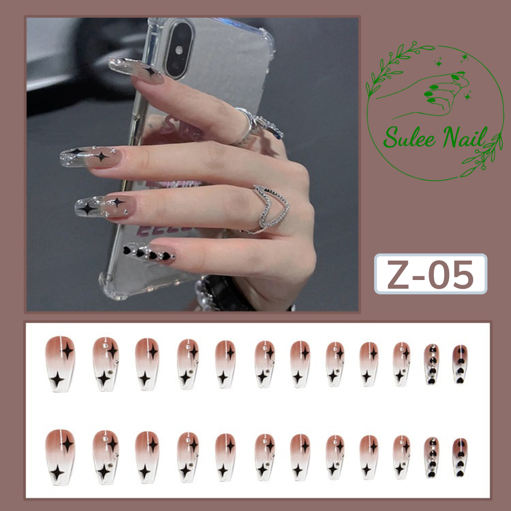 Nail giả, Bộ 24 móng giả họa tiết sang chảnh, chất lượng cao tặng dũa và keo SuleeNail