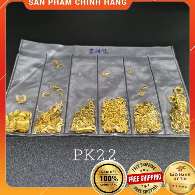 Phụ kiện kim loại 3D màu vàng, bạc trang trí móng