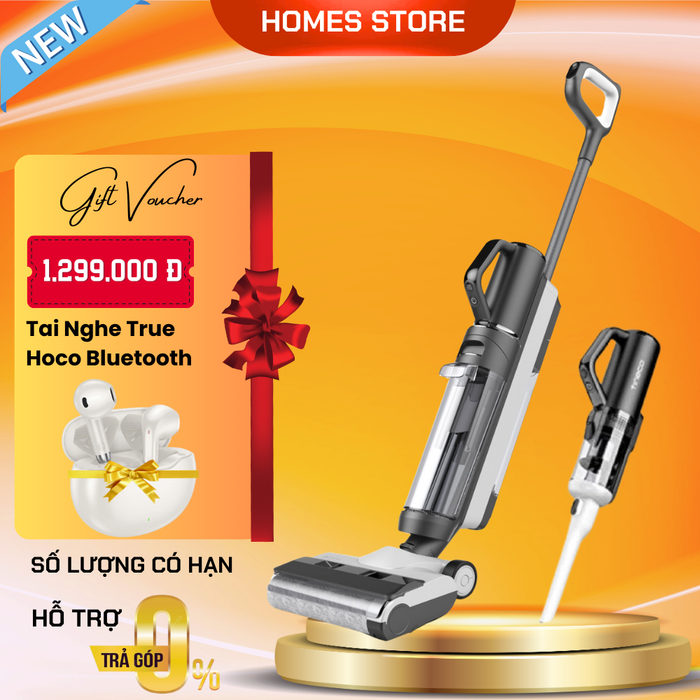Máy Hút Bụi Lau Sàn Khô Uớt Tineco S5 Combo Tự Giặt Giẻ Diệt Khuẩn Lực Hút 12.000 Pa - Hàng Chính Hãng