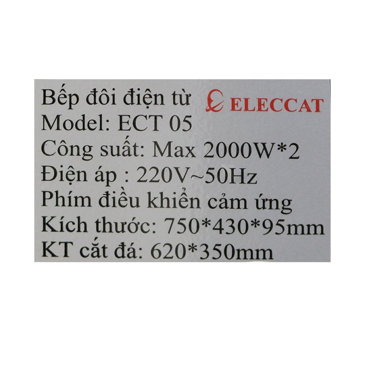 Bếp đôi điện từ ELECCAT ECT 05 - Hàng chính hãng