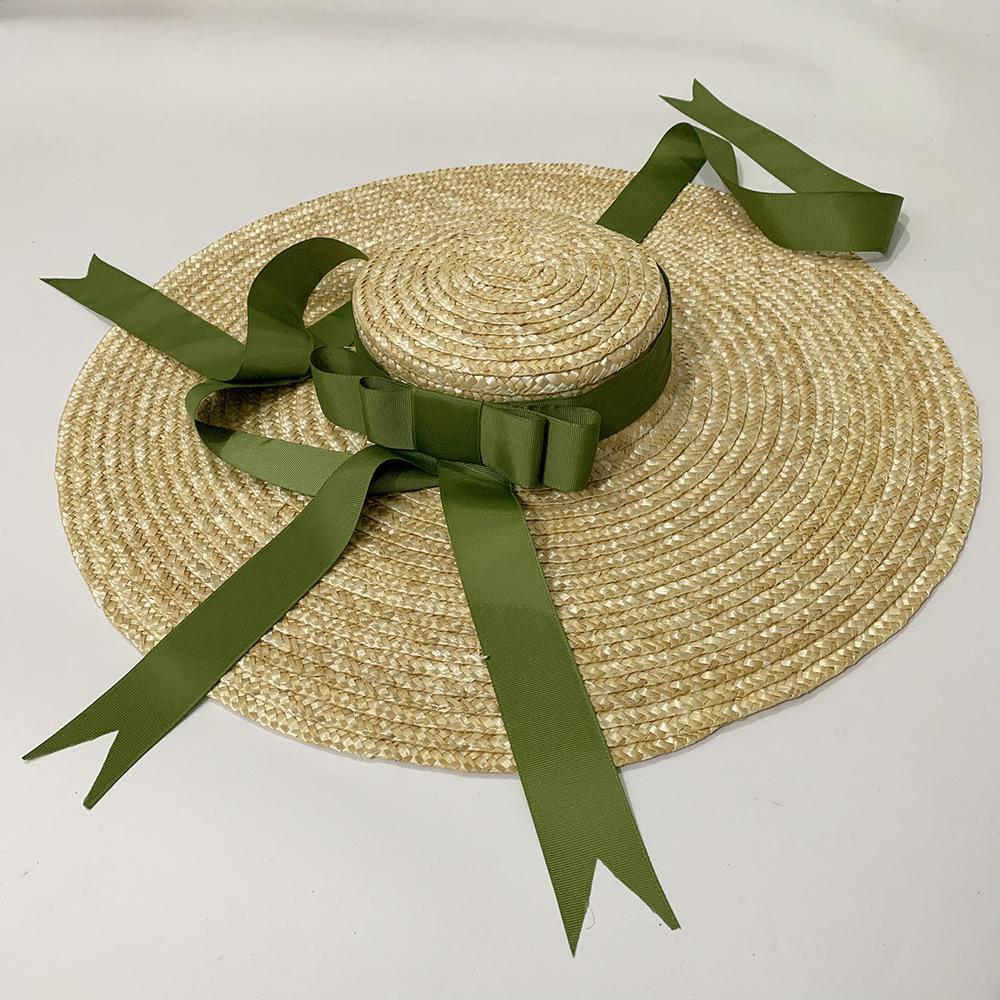 Trang Mới Lớn Vành Rơm Lúa Mì Hat Vành Nơ Layies Đi BiểN Nón Raffia Ống Hút Nón Rộng Vành nón Lưỡi Trai Mũ Nón Nữ Thời Trang