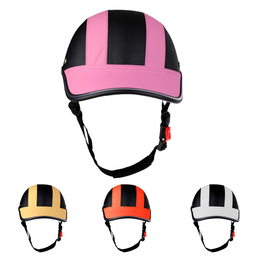PU Street Bike Motorcycle Helmet Motocross Cycling Riding Half Helmet Baseball Cap Foam Padded Hat