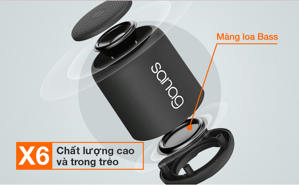 Loa Bluetooth Sanag X6 Plus Bản Mở Rộng, chống nước IPX5. Hỗ Trợ Kết Nối Bluetooth 5.0, Thẻ Nhớ, Nhiều Màu Sắc - Hàng chính hãng