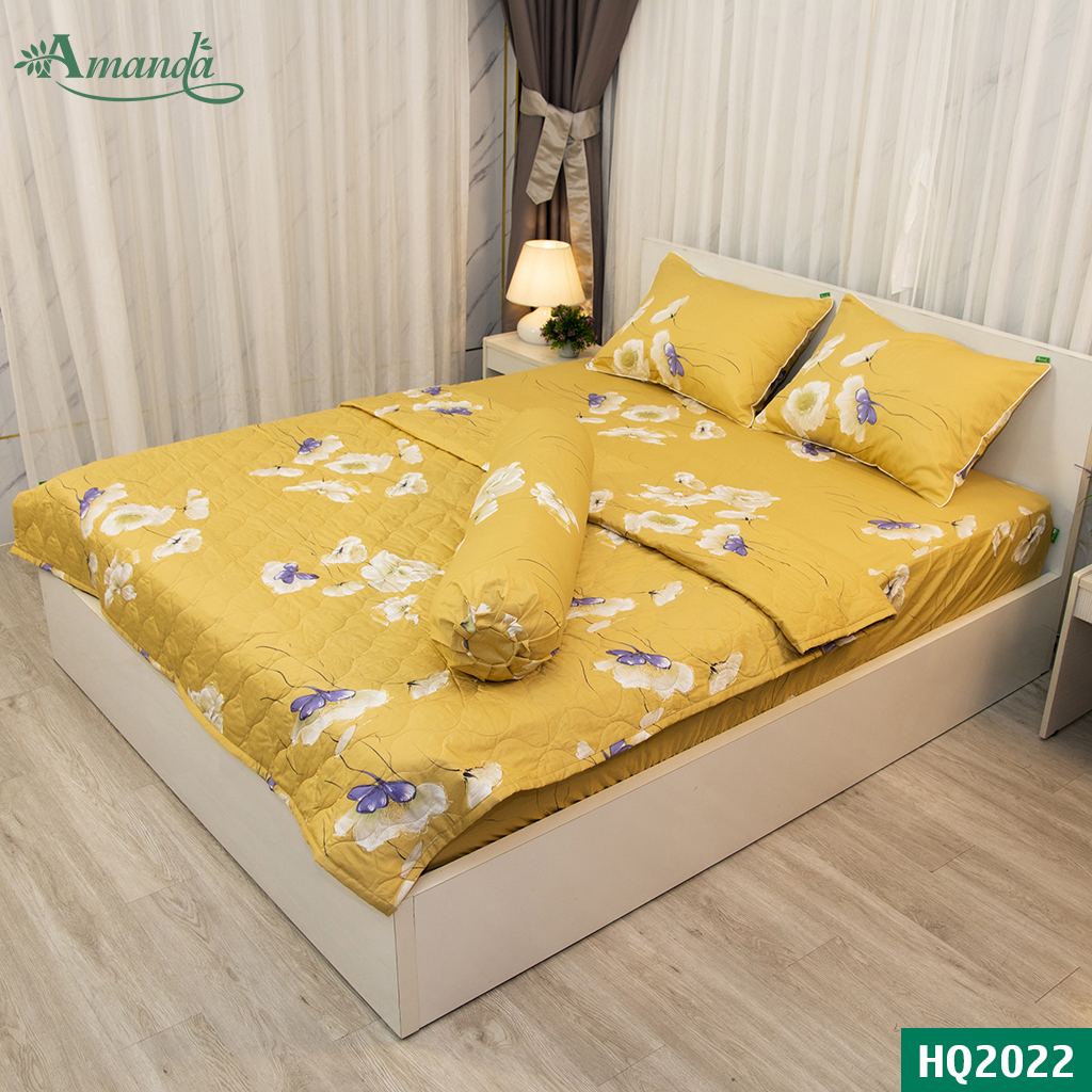 Vỏ gối ôm 35*105cm Amanda HQ2022, chất liệu cotton lụa satin Hàn Quốc được may khóa kéo dễ dàng sử dụng và vệ sinh