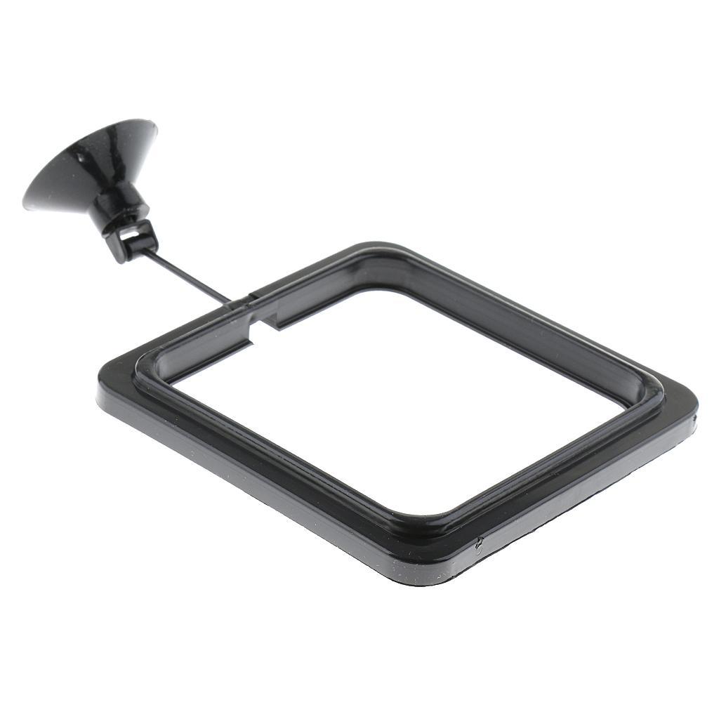 2pcs Aquarium Fish Tank Fishes Feeding Flake Foods Ring Square Feeder Black