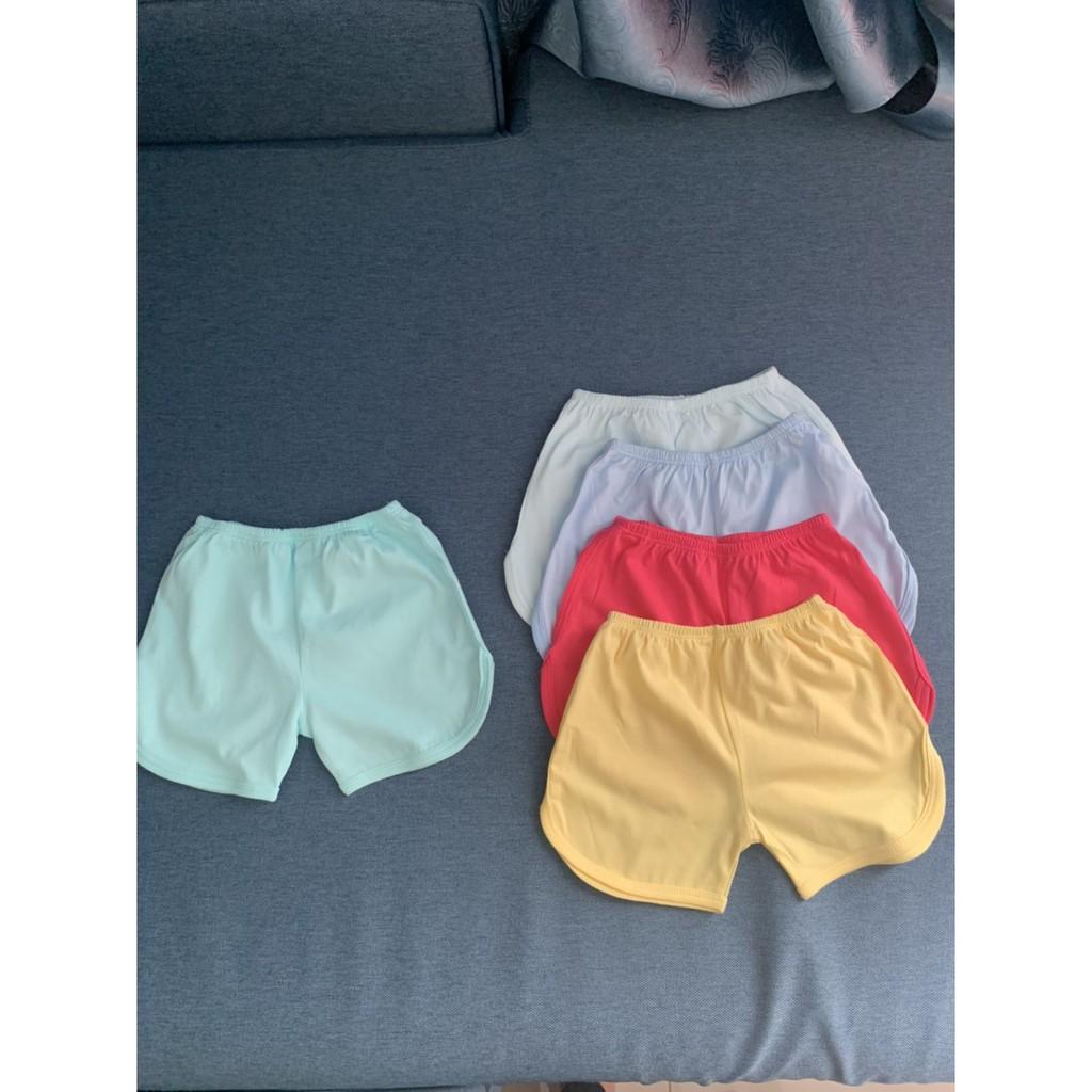 Quần đùi màu sơ sinh cho bé trai và bé gái cotton 100%