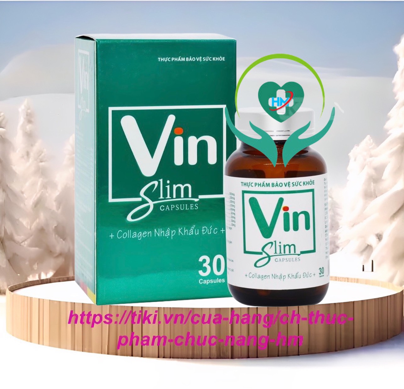 Viên uống Vin Slim Capsules V3Vinslim, hộp 30v, tăng cường chuyển hoá mỡ thừa, dùng cho người béo phì