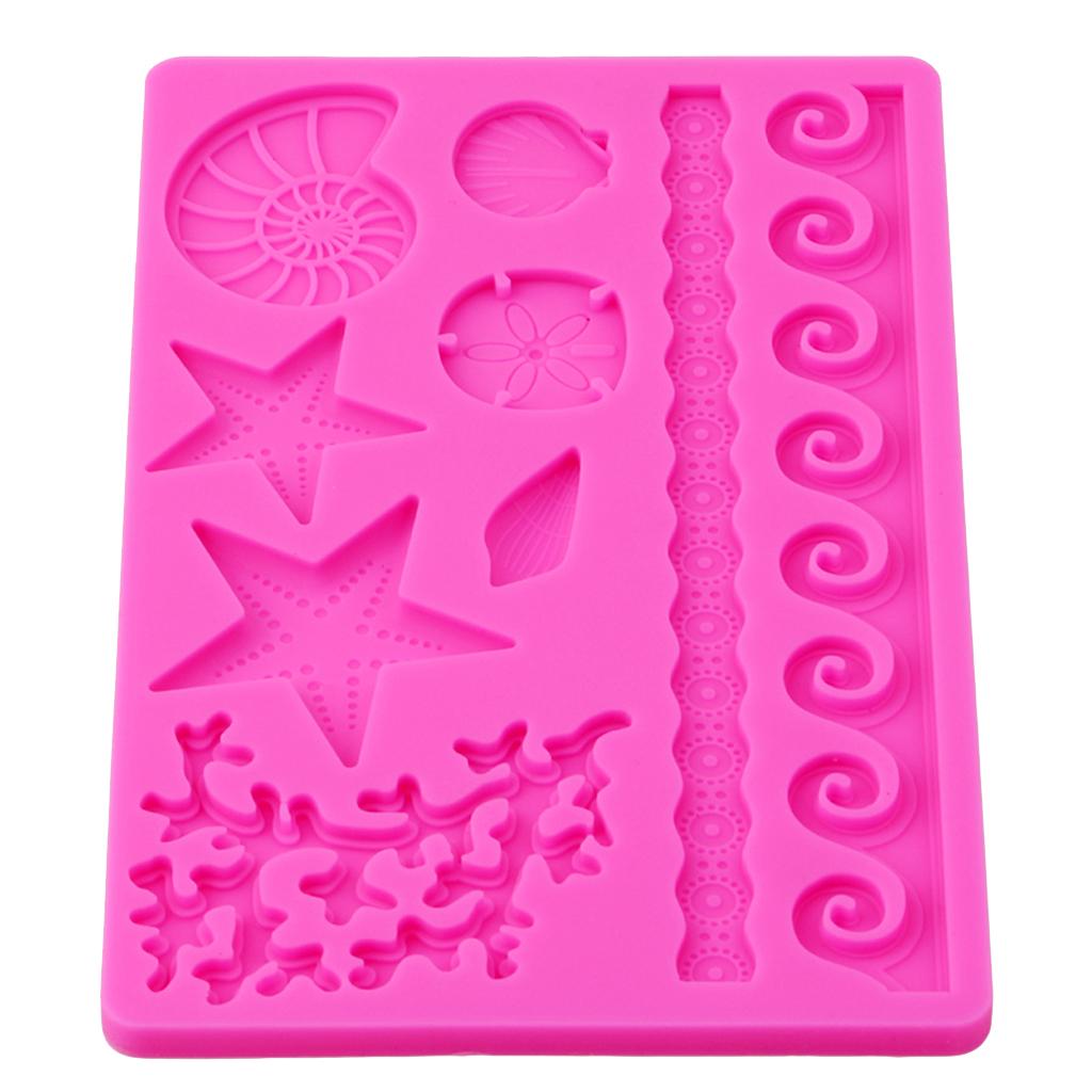 DIY 3D Ocean World Silicone Mold Fondant Cake Decorating Sugarcraft Mould