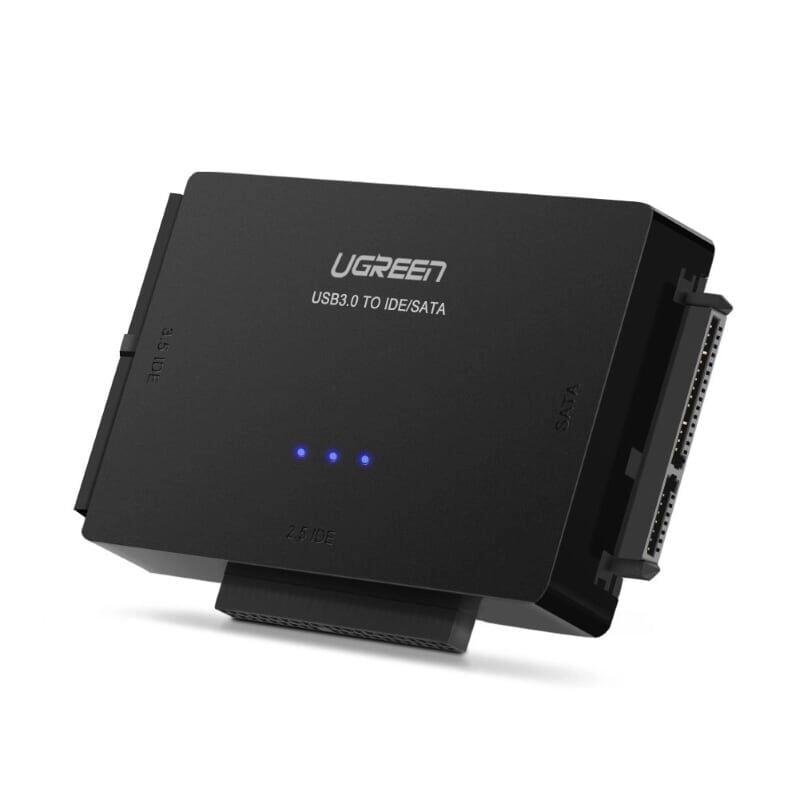 Ugreen UG20676US160TK Màu Đen Bộ chuyển đổi USB 3.0 sang SATA IDE 2.5 + 3.5 hỗ trợ nguồn - HÀNG CHÍNH HÃNG