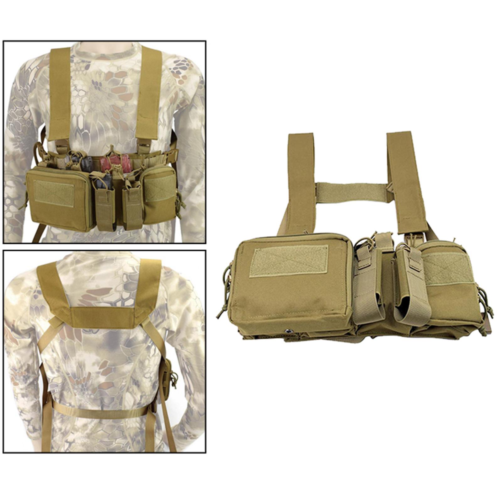 Tactical Vest with Magazine Pouch Carrier Molle Protective Khaki