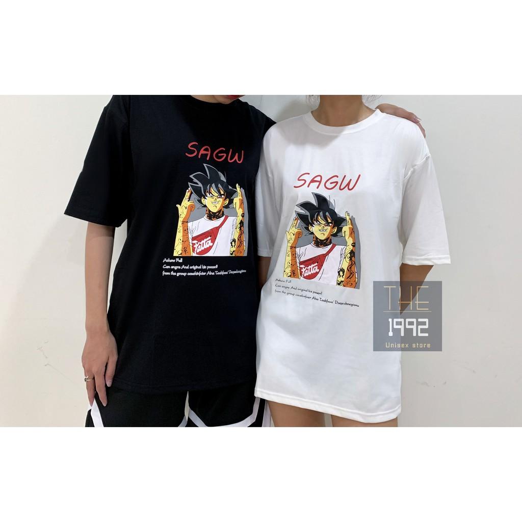 Áo thun áo phông tay lỡ Unisex  SAGW 2 màu full size M L XL THE 1992