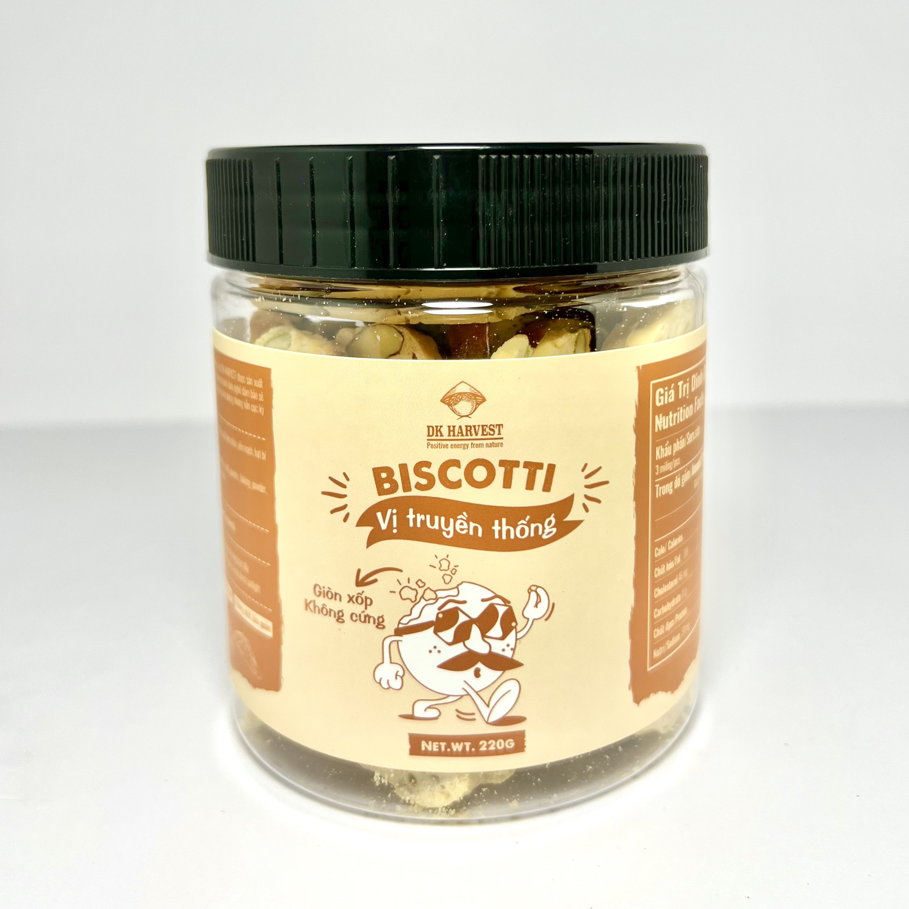 Bánh Biscotti DK HARVEST 220g - Bánh biscotti ăn kiêng, Bánh biscotti nguyên cám, không đường, hỗ trợ giảm cân