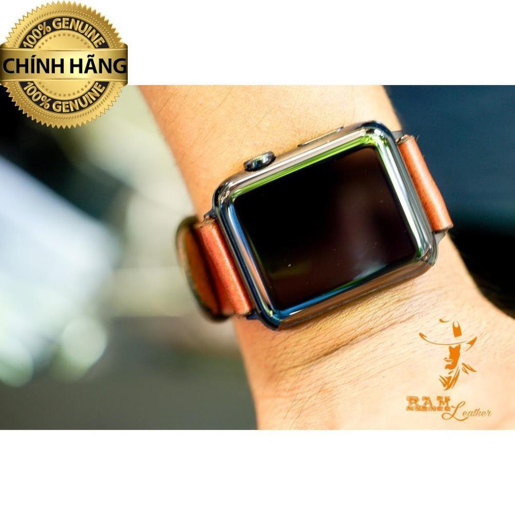 DÂY DA BÒ NÂU ĐỎ DÀNH CHO APPLE WATCH – RAM SIMPLE 3 CHÍNH HÃNG