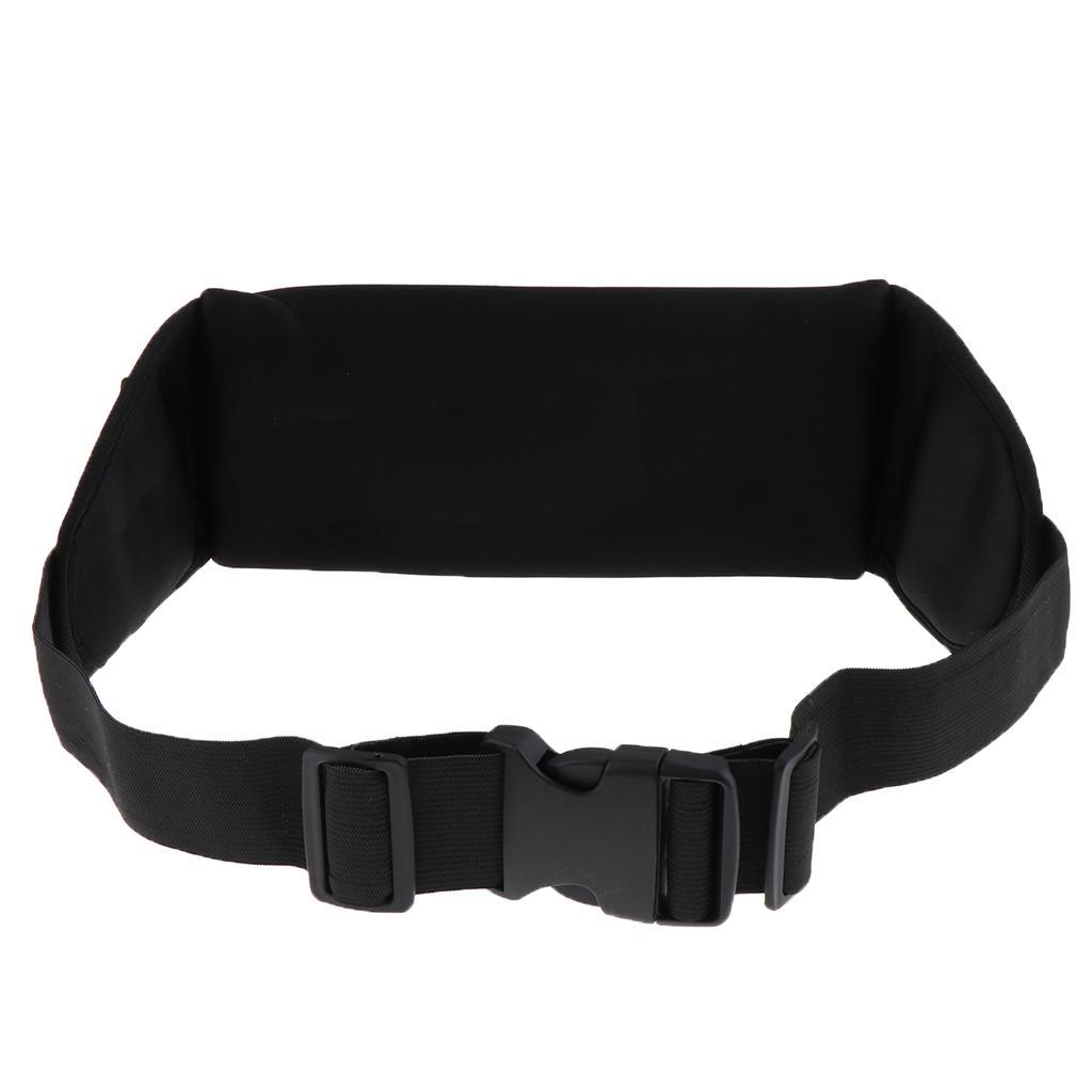 2 Pieces Waterproof Running Jogging Belt Bum Waist Pouch Fanny Pack Black