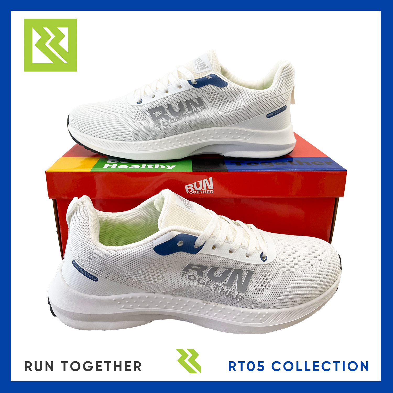 Giày Sneaker Thể Thao Thời Trang - Run Together RT05 - Màu: Trắng