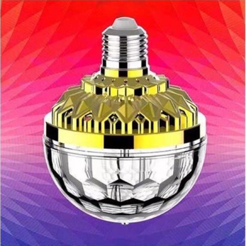 Đèn led nháy chớp 7 màu tự xoay kèm đui tròn, nhiều hiệu ứng tia chớp nhấp nháy theo nhạc