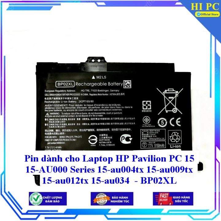 Pin dành cho Laptop HP Pavilion PC 15 15-AU000 Series 15-au004tx 15-au009tx 15-au012tx 15-au034 - BP02XL - Hàng Nhập Khẩu