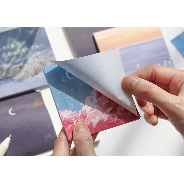 Combo 3 lốc giấy notepad ghi chú phong cảnh Nhật Bản