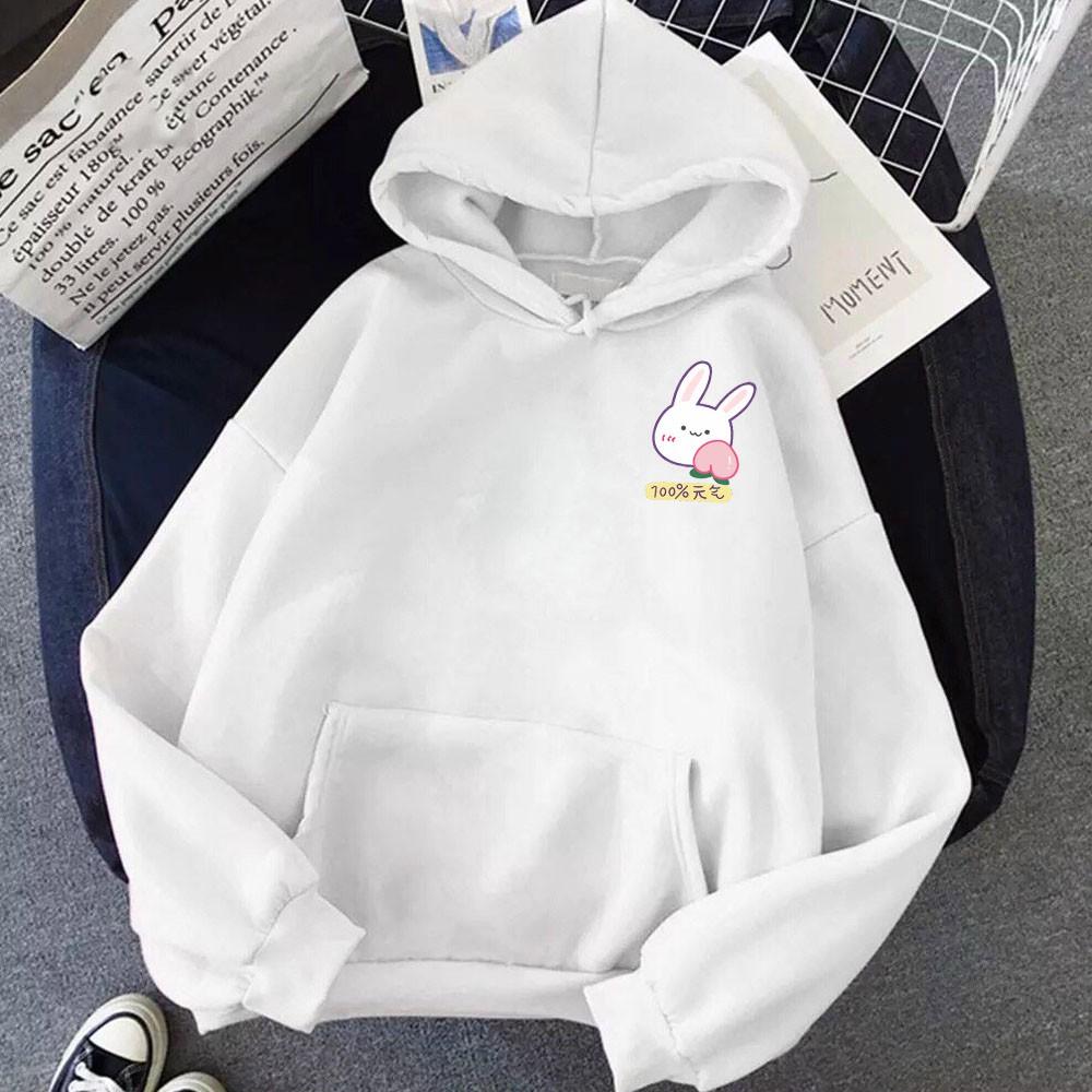 Áo hoodie nam nữ in hình Thỏ dễ thương, chất nỉ dày dặn, nón 2 lớp, thích hợp làm áo cặp