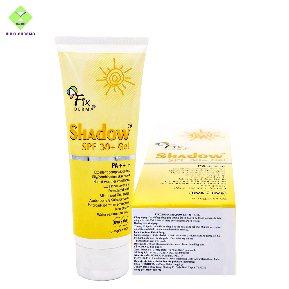 Gel chống nắng Fixderma Shadow SPF 30+ Gel (75g)