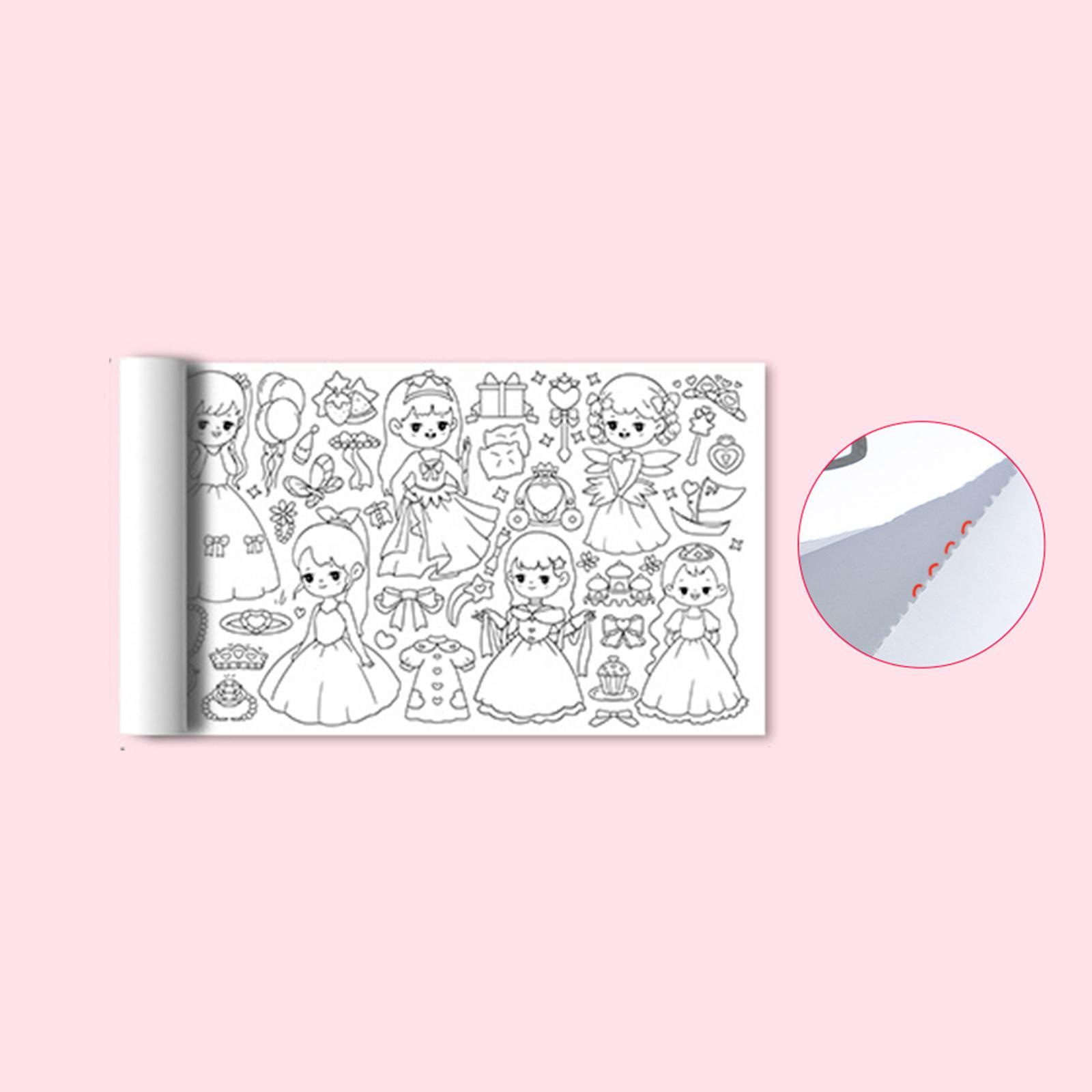 Large Coloring Paper Roll with Tear Off Line Colorable Dinosaur Transport