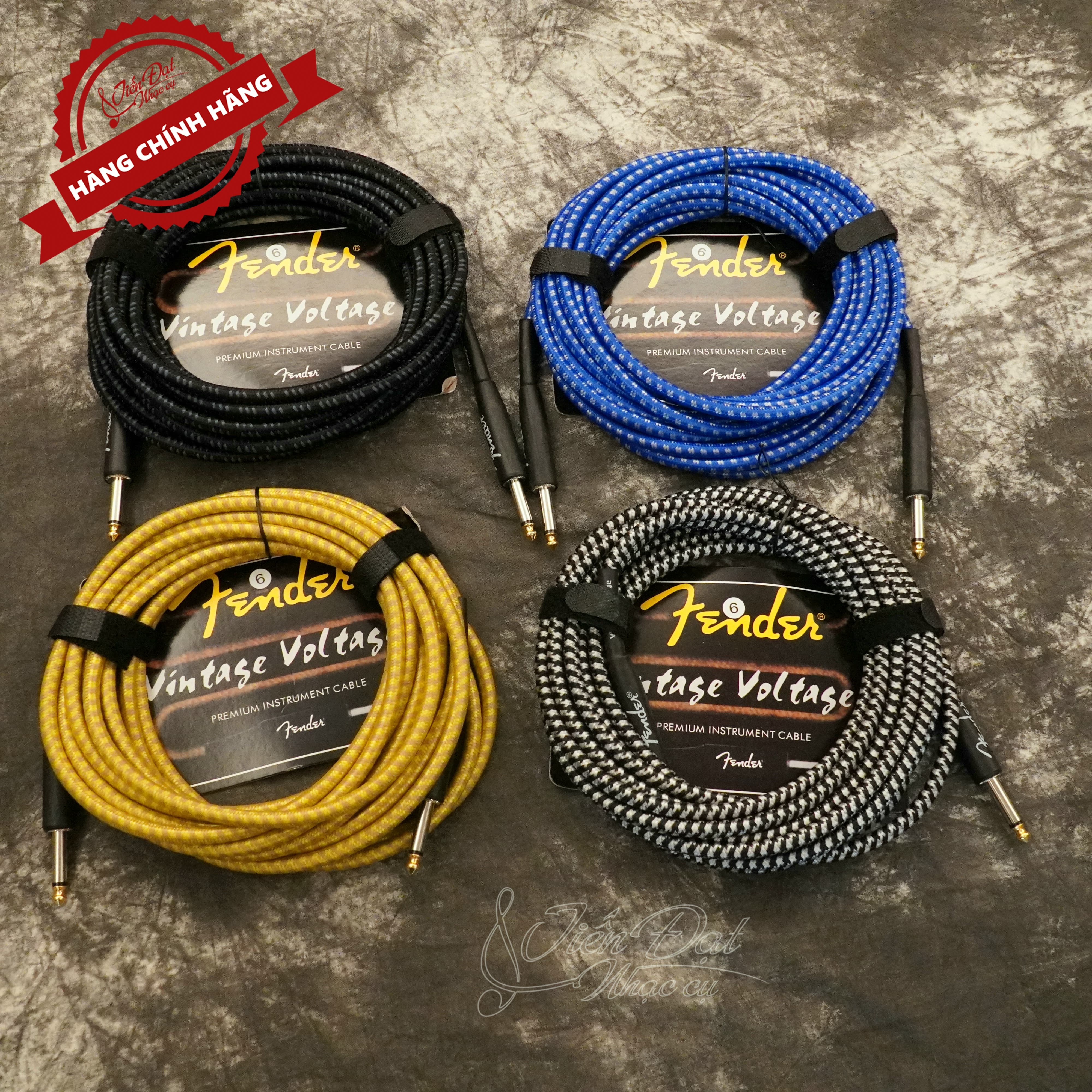 Dây Line Guitar Ra Loa Fender Loại 3m, 6m, 10m, Bọc Vải Chống Rối Và Không Bị Gãy Dập