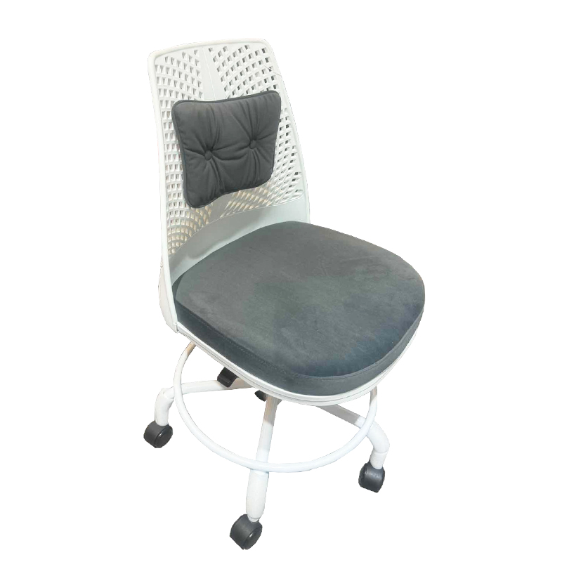 Ghế xoay học sinh nệm nhung màu xám CE1025-S Nội thất Capta Ghế học bài nhỏ gọn dành cho bé nệm vải nhung màu xám lưng và chân màu trắng tại HCM