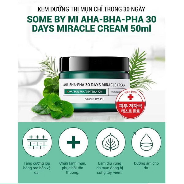 Kem Dưỡng Giảm Mụn Some By Mi AHA-BHA-PHA 30 Days Miracle Cream + 1 Mặt Nạ Sum37 Đen