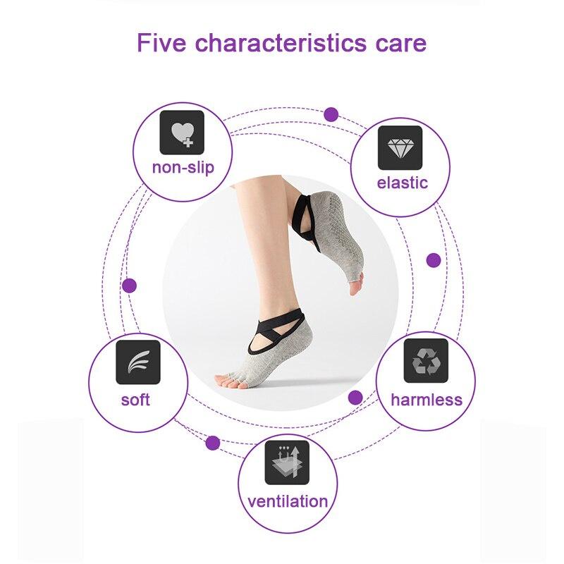 Summer Women Yoga Socks Black Red Blue Anti Slip Bandage Sports Ladies Girls Ballet Socks Dance Sock Slippers