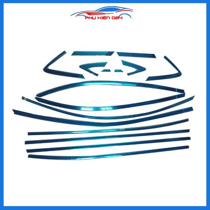 Bộ nẹp viền chân kính cong kính Toyota Vios 2014-2017 Inox sáng bóng chuẩn form xe