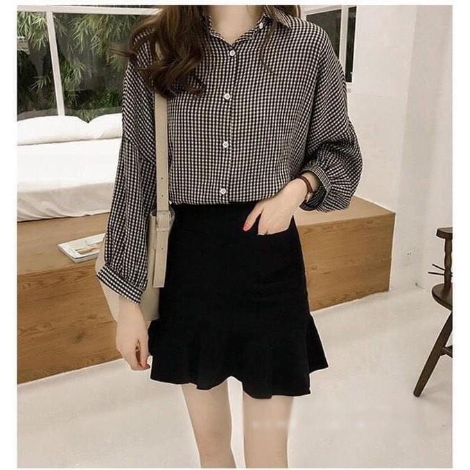 Áo sơ mi caro nữ, Sơ mi công sở trẻ trung