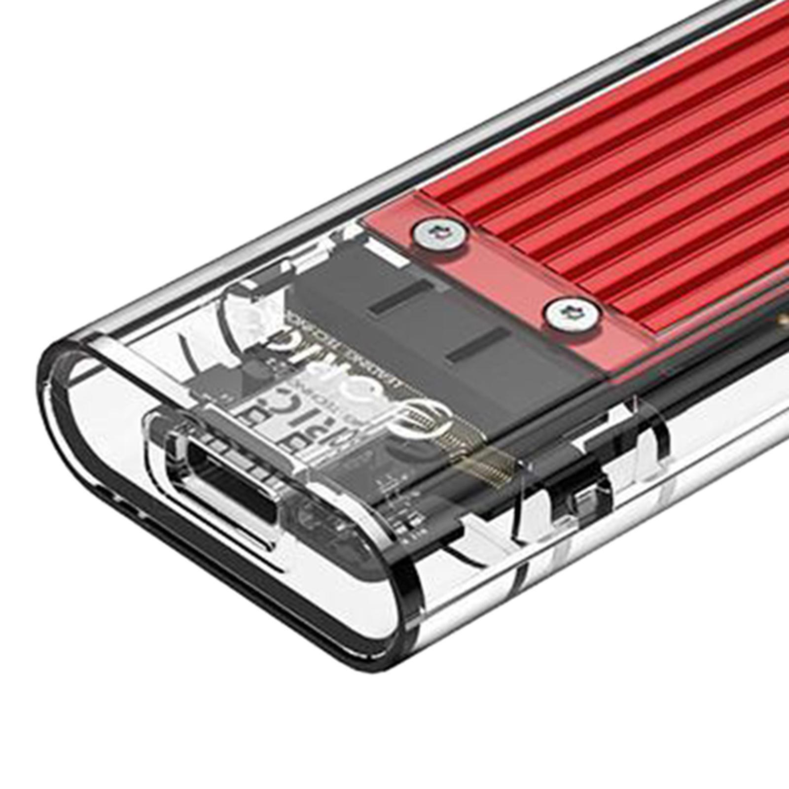 M.2 to USB Type-C SSD Enclosure Case Adapter 10Gbps UASP Red