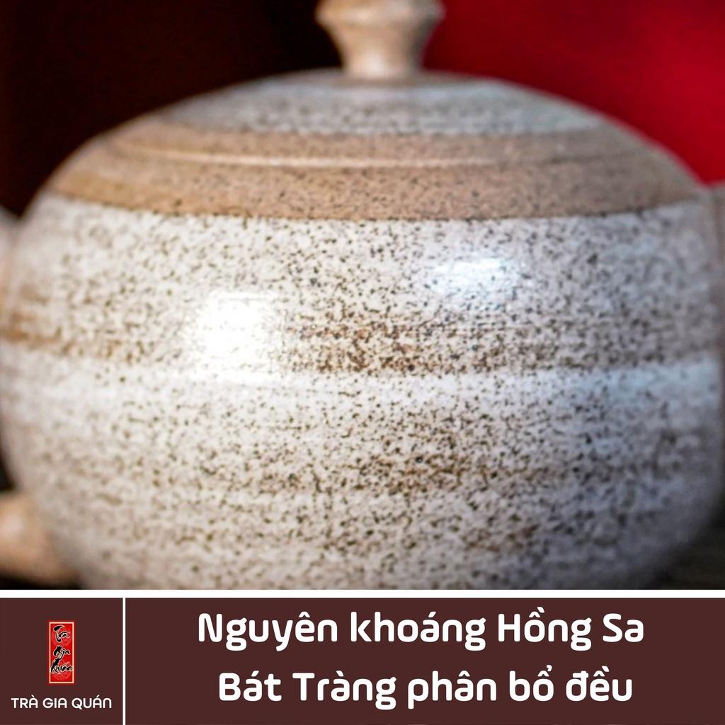 Bộ Ấm Tứ Đại Hồng Sa Trà Đạo, Ấm Uống Trà Độc Ẩm, Song Ẩm Tánh Không Hồng Sa Bát Tràng Trà Gia Quán Dung Tích 180ml