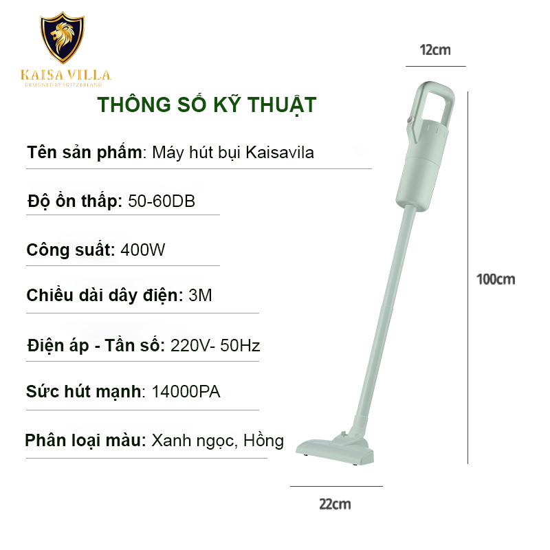 Máy Hút Bụi Cầm Tay Kaisa Villa (Xanh/Hồng) - Hàng Chính Hãng