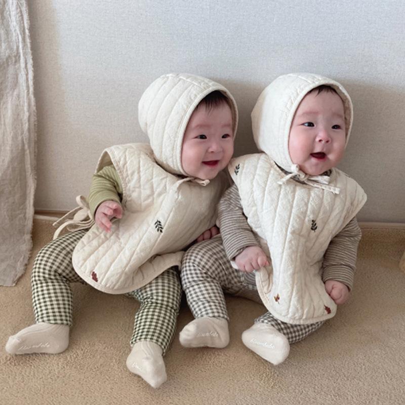 Mùa Xuân Năm 2021 Mới Trẻ Em Bé Trai Bé Gái Cotton Áo Quần Áo Cho Bé Quần Lót Cho Bé Gái Áo Không Tay Unisex Áo Khoác Có Nón