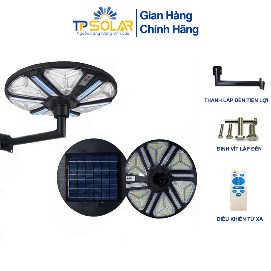 Đèn Sân Vườn UFO Năng Lượng Mặt Trời TP Solar TP-U600RGB Công Suất 600W Chiếu Sáng 7 Màu, Chống Nước IP67